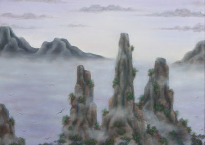 Orizzonti Tribali, oil on canvas, fantasy painting